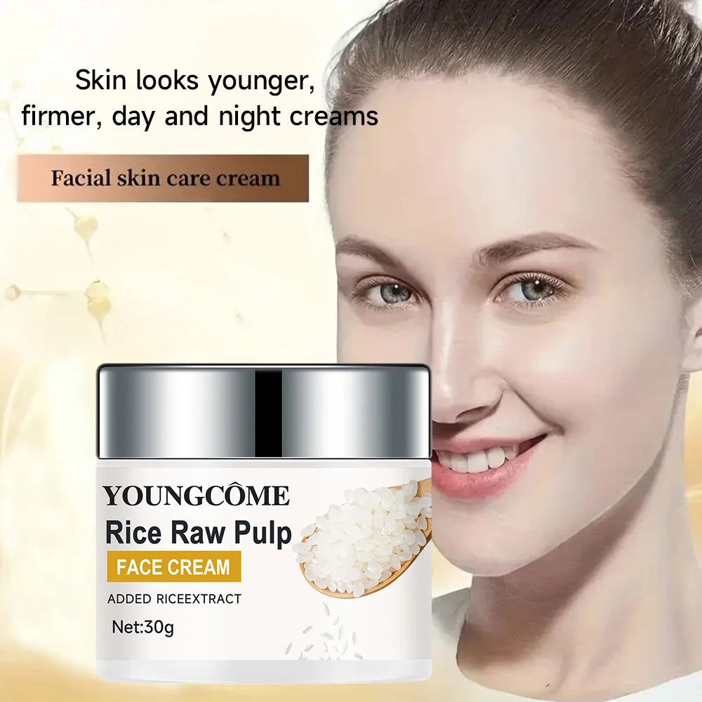 Rice Cream Promotes Elasticity Radiance MoisturizesNouriTheshes LocksMoisture Anti Aging Face Lifting Nourishing Repair Collagen
