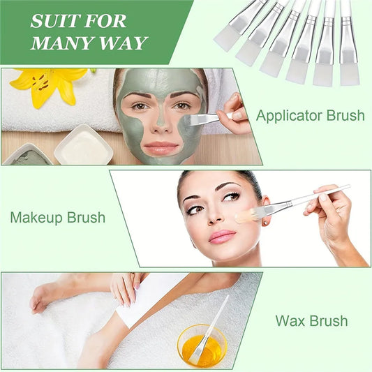 6pcs set of facial mask brushes, facial application brushes, beautician brushes with hollow transparent plastic handles
